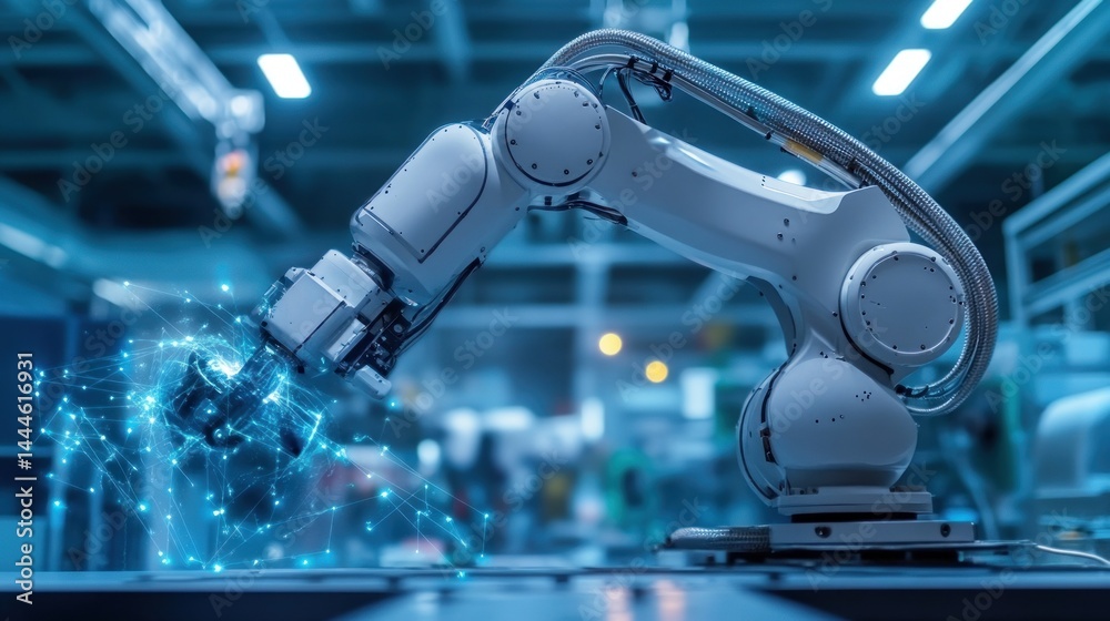 Aufkleber automated robotic arm in a modern factory (2)