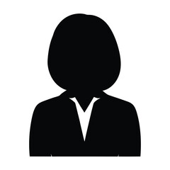 Silhouette of a Businesswoman Professional Female Person Icon Avatar