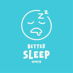 Better Sleep Month. Flat design vector.