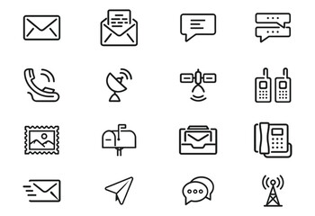 Modern Communication and Messaging Icons Set