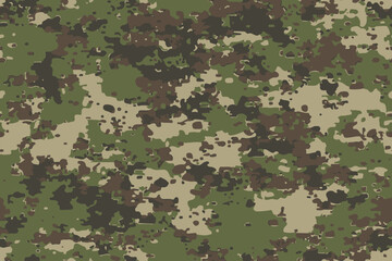 Abstract grunge camouflage, seamless texture, military camouflage pattern, Army or hunting dark khaki green camo clothes. Camouflage wallpaper for textile and fabric. Fashion camo style. Vector