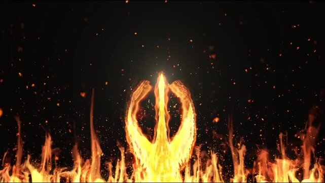 phoenix Fire bird. flaming phoenix intro. Fire bird element overlay