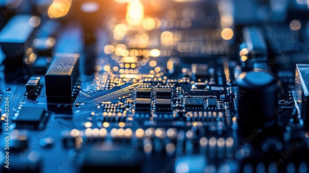 Aufkleber close-up circuit board with electronic components