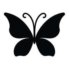 Simple Black Butterfly Silhouette Illustration Graphic Design Element
