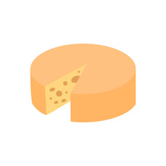 illustration of cheese wheel with slice removed