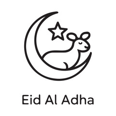 Obraz premium Eid al adha silhouette thin line art icon vector illustration