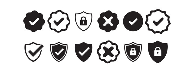 heck box icon with right and wrong buttons and yes or no checkmark icons. Vector Illustration eps 10