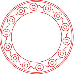 Chinese New Year Circle Frame
