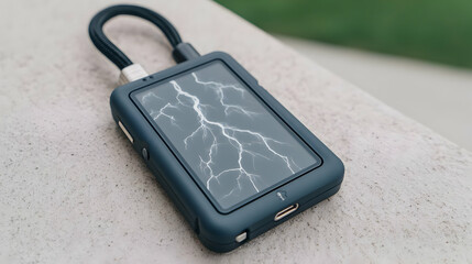 resembling a floating compass with orbiting data rings