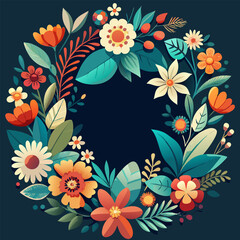 Vibrant Floral Wreath. A Colorful Design