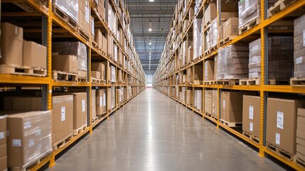 Ecommerce logistics challenges in modern warehousing global distribution center gigapixel quality industrial environment