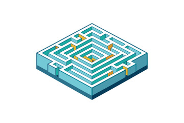 A Square maze on a white background