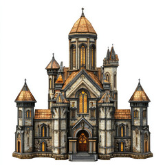 Obraz premium Medieval building illustration