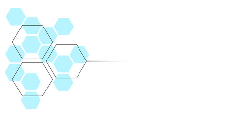 Abstract blue hexagon shape for frame illustration design