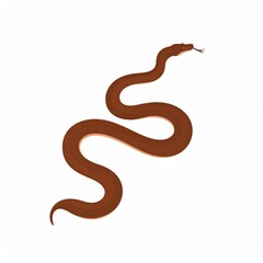 Fototapeta premium Brown Snake Slithering on a White Background
