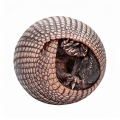 Armadillo in Defensive Ball Position in Nature