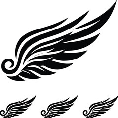 wing logo design black and wihet