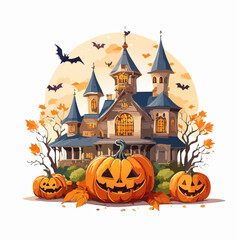 halloween background with pumpkins