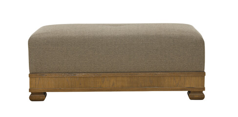 Elegant upholstered ottoman with wooden base interior furniture design