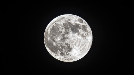 Obraz premium Full moon in a dark night sky.