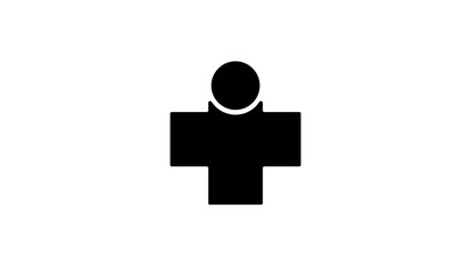 letter I in medical shape, black isolated silhouette