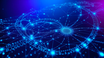 Fototapeta premium blockchain network connection illustration