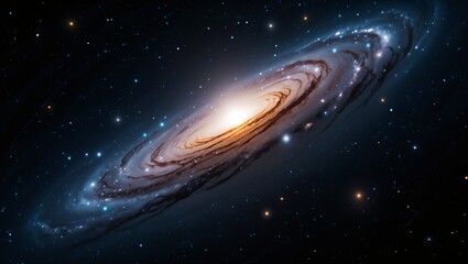 Stunning spiral galaxy glowing brightly in the vastness of space showcasing intricate patterns and cosmic beauty