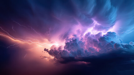 Naklejka premium Dramatic Storm Clouds and Lightning