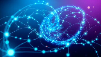 Obraz premium blockchain network connection illustration