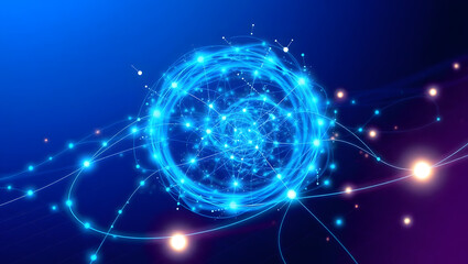 Obraz premium blockchain network connection illustration