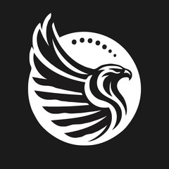 wing logo design black and wihet