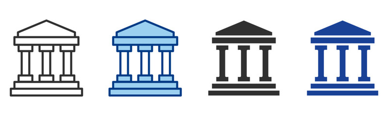 Fototapeta premium Institution Icon Multiple Style Vector Collection 