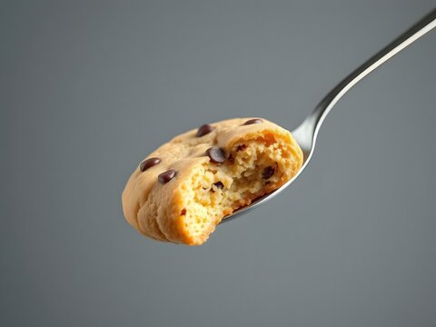 soft chocolate ship cookie on the spoon