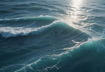 Sunlit, dynamic blue ocean surface with whitecaps, abstract wave texture ,  power,  wave,  foam