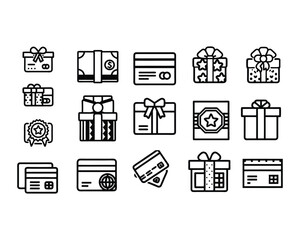 gift card icon set