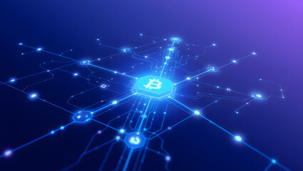 Obraz premium blockchain network connection illustration
