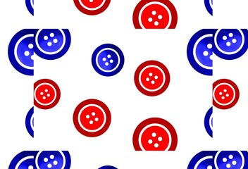 Seamless pattern cartoon illustration of a shirt button in a flat design.