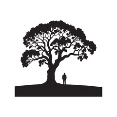 tree silhouette isolated on white