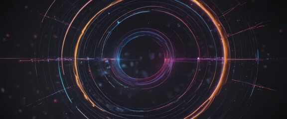 Vibrant circles & lines intersect, forming a dynamic network  Digital aesthetic ,  network graphic,  wallpaper,  connection points
