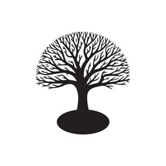 tree silhouette isolated on white