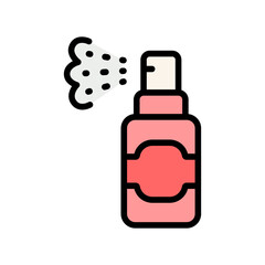 Obraz premium Hair care and treatment color icon of vector woman beauty salon. Dry shampoo, conditioner, hair oil or thermal protection for hair. Woman health hair care symbol. Vector sign for web design isolated o