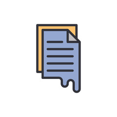 Data leak colored icons, minimalist vector illustration ,simple transparent graphic element .Isolated on white background