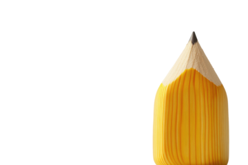 Close-up of a sharpened yellow pencil point