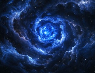 Blue Space Cloud with Star, Deep Sky Nebula