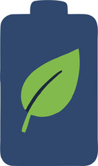 Leaf on Battery Eco-Friendly Power Source Vector Icon
