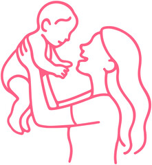 Mother's Day Minimalist Line art 

