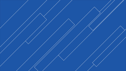 Abstract Diagonal Lines and Rectangles in Vibrant Blue Background