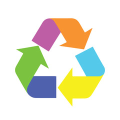 colorful recycle icon vector illustration