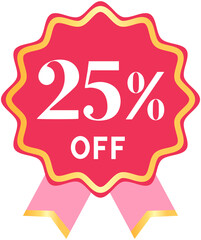 Pink Sale Badge 25% OFF
