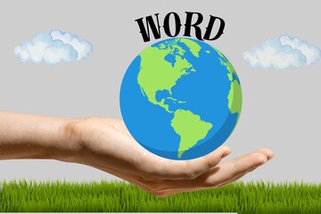 hands holding earth world day theme